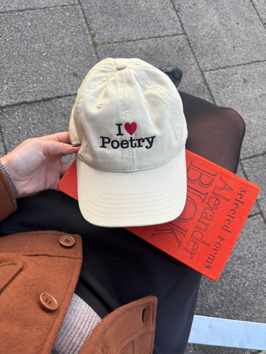 I ❤️ Poetry Organic Embroidered Cap
