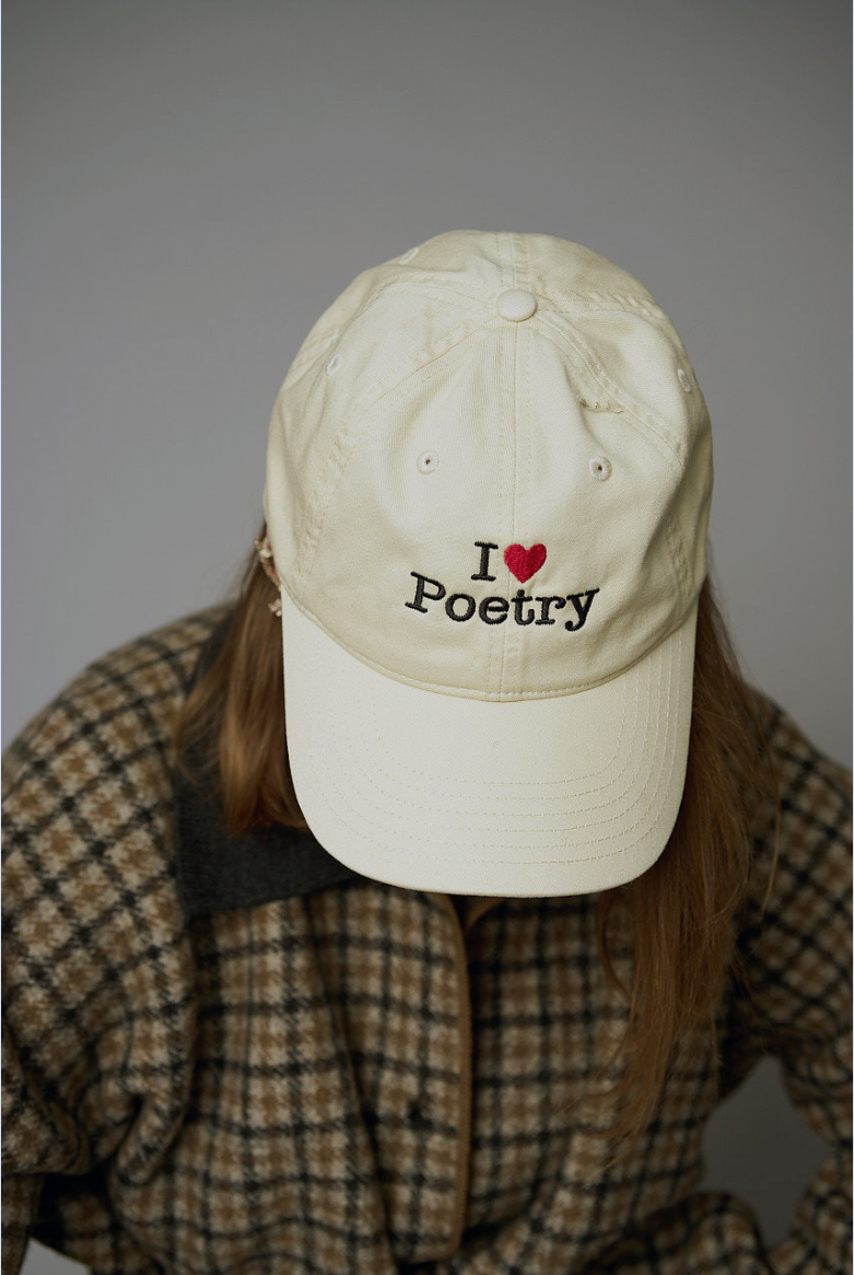I ❤️ Poetry Organic Embroidered Cap