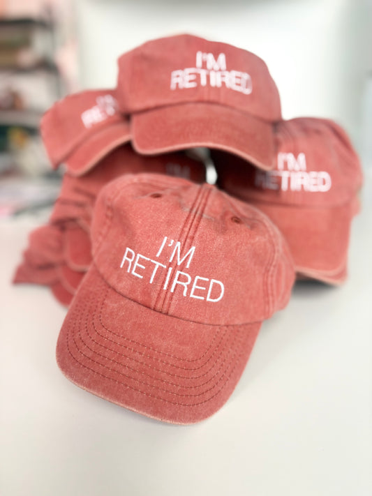 I'm Retired Embroidered Unisex Cap in Terracotta