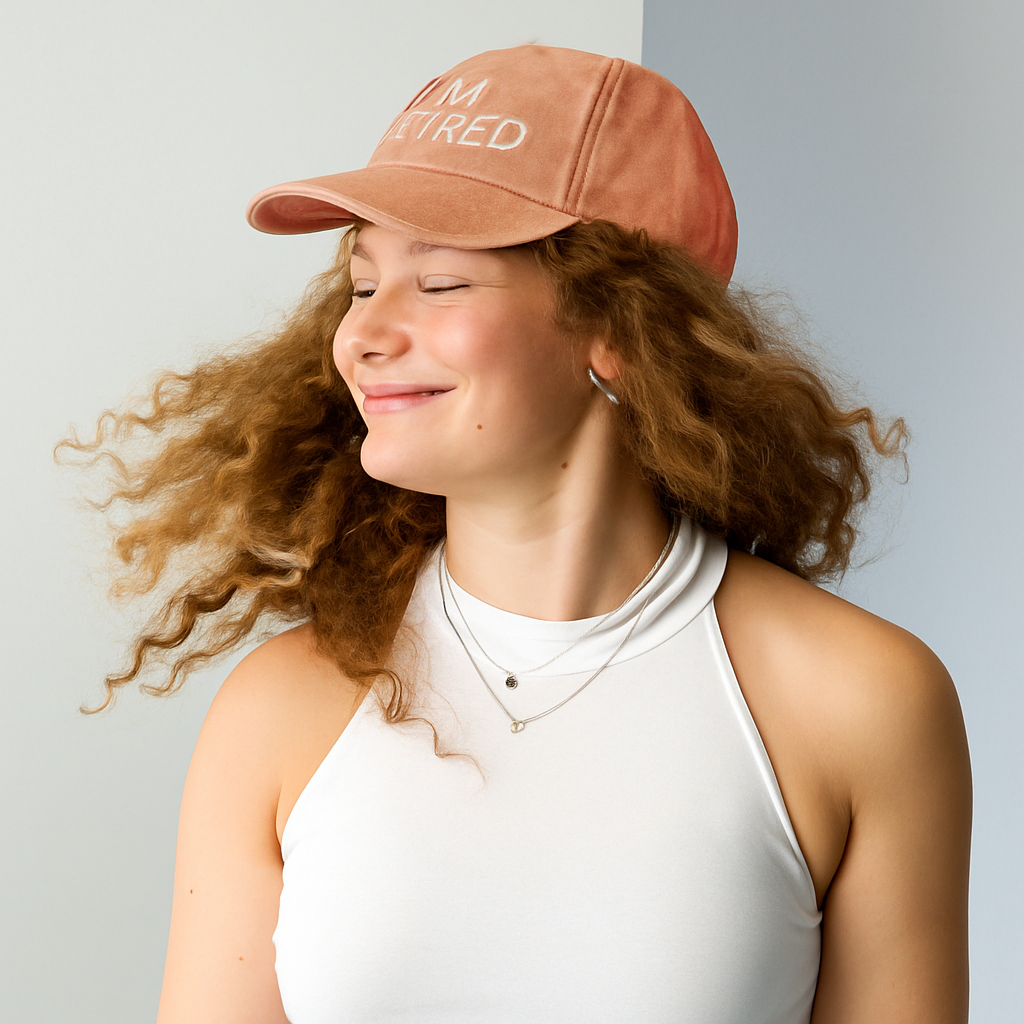 I'm Retired Embroidered Unisex Cap in Terracotta