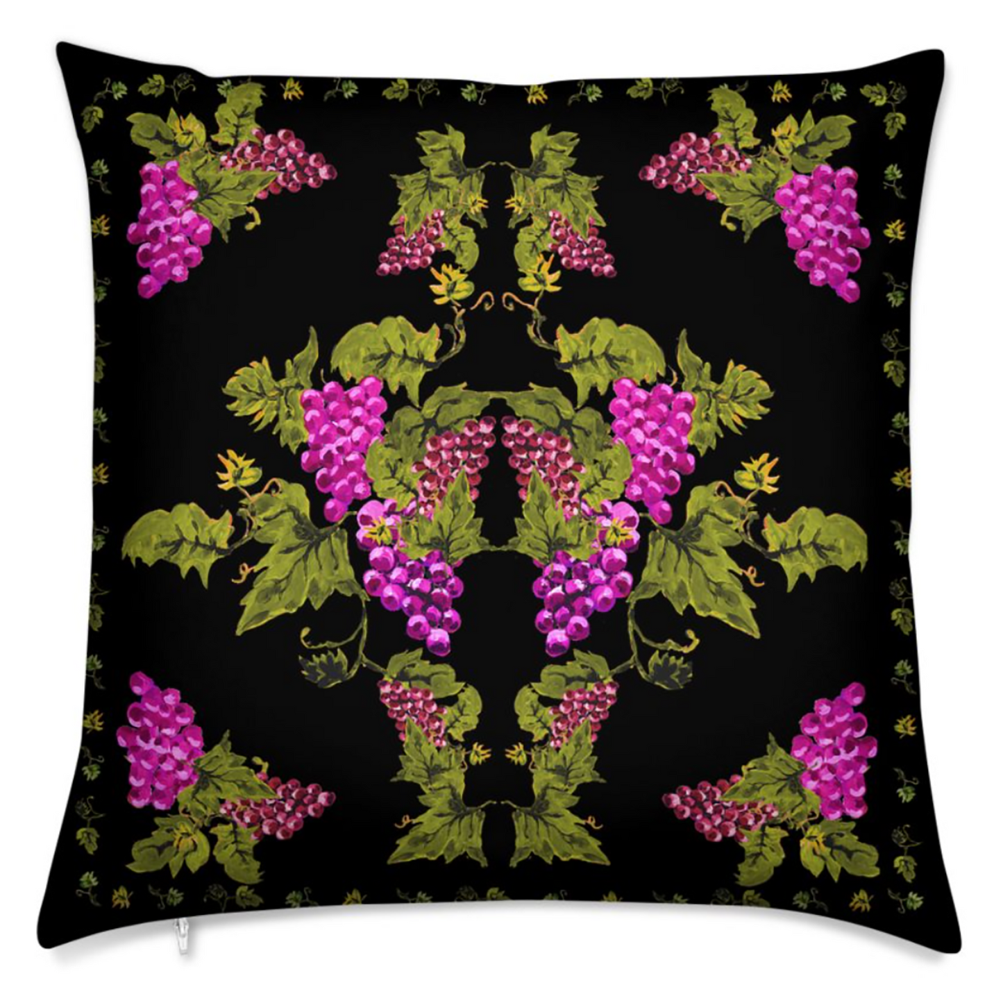 Painted Grape Scarf Print Velvet Cushion
