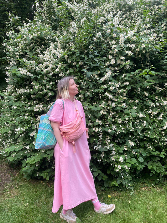 Tartan Pastel Parachute Waterproof Shopper Bag In Pastels