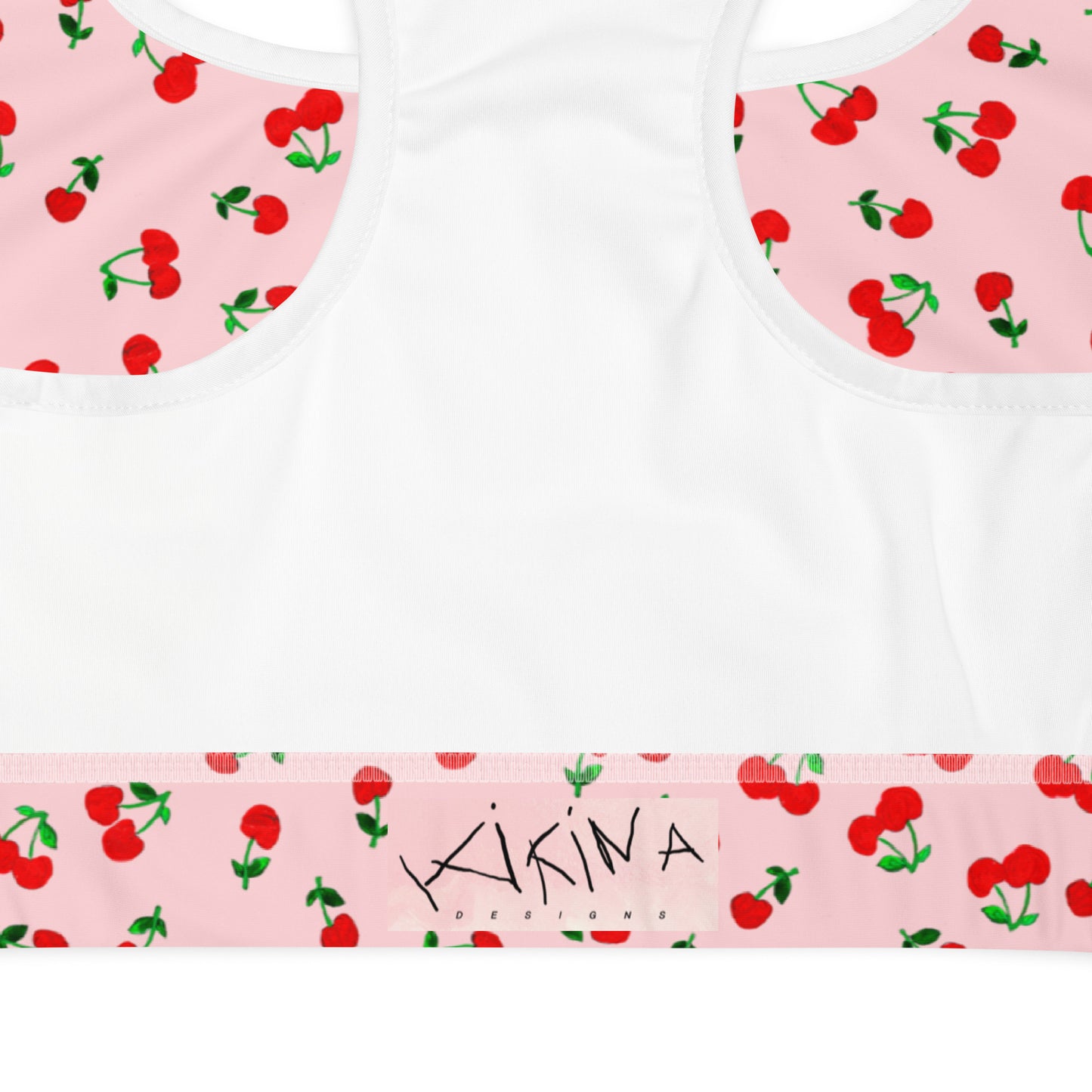 Cherry Print Padded Sports Bra