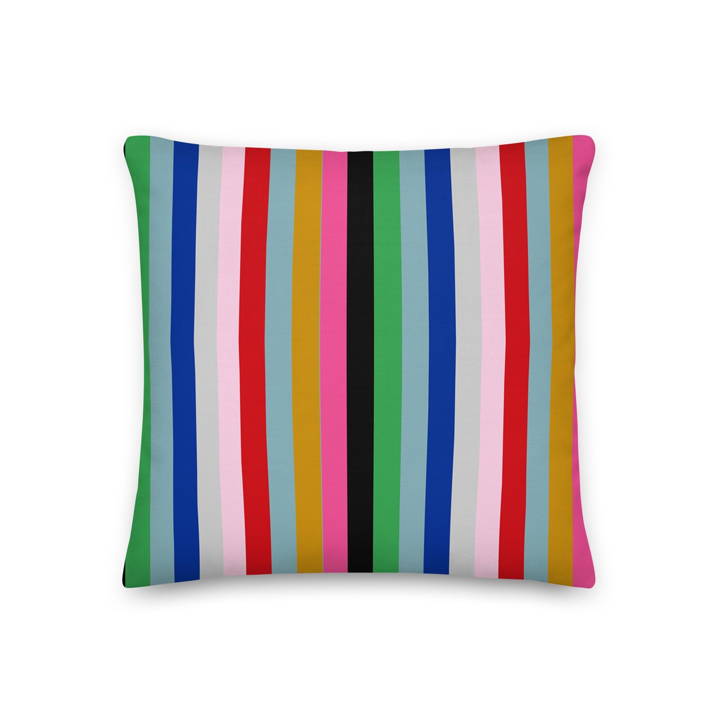 Multi Stripe Linen Look Textured  Pillow