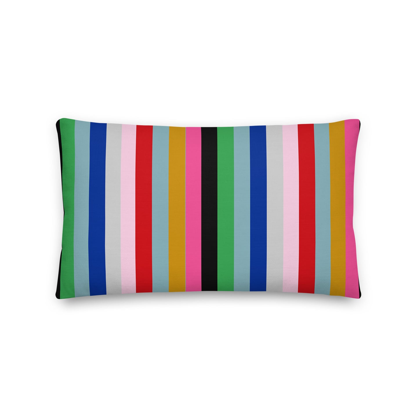 Multi Stripe Linen Look Textured  Pillow
