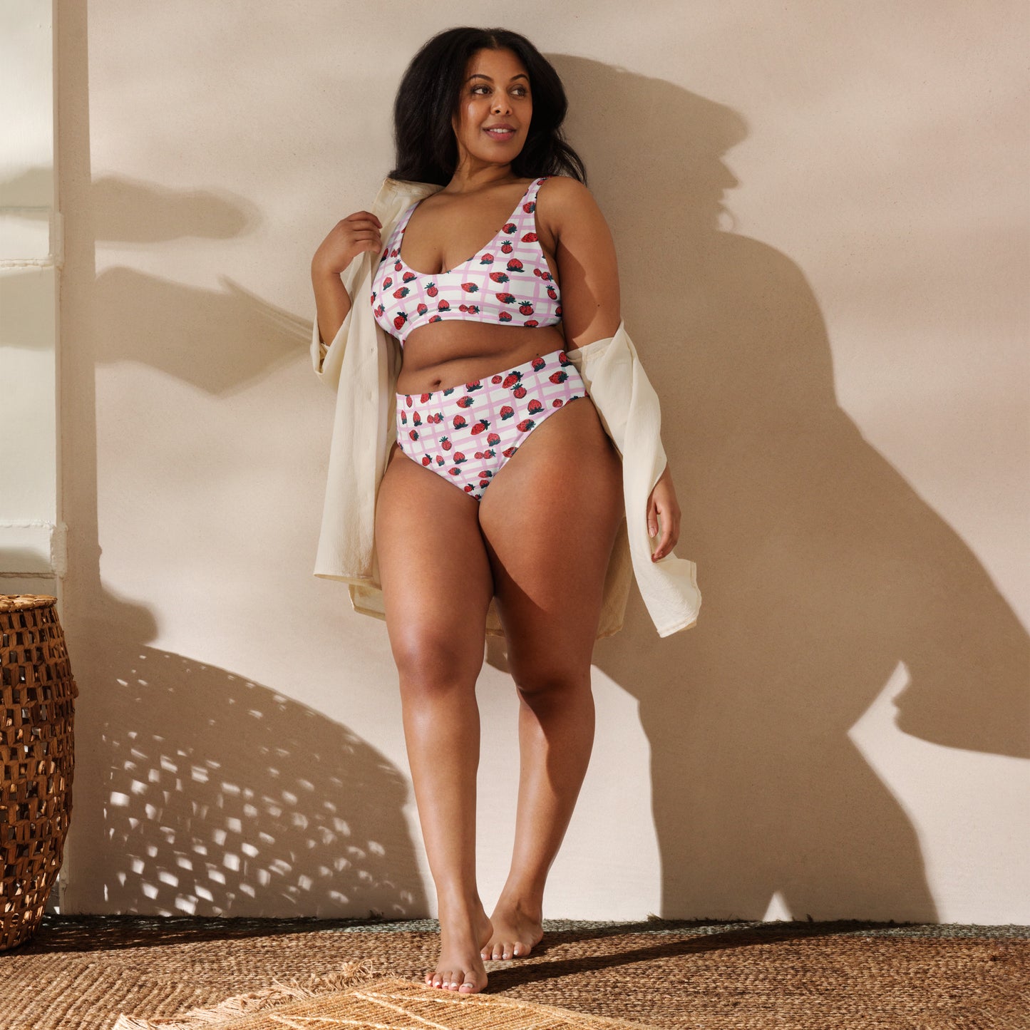 Strawberry Recycled High-waisted Bikini