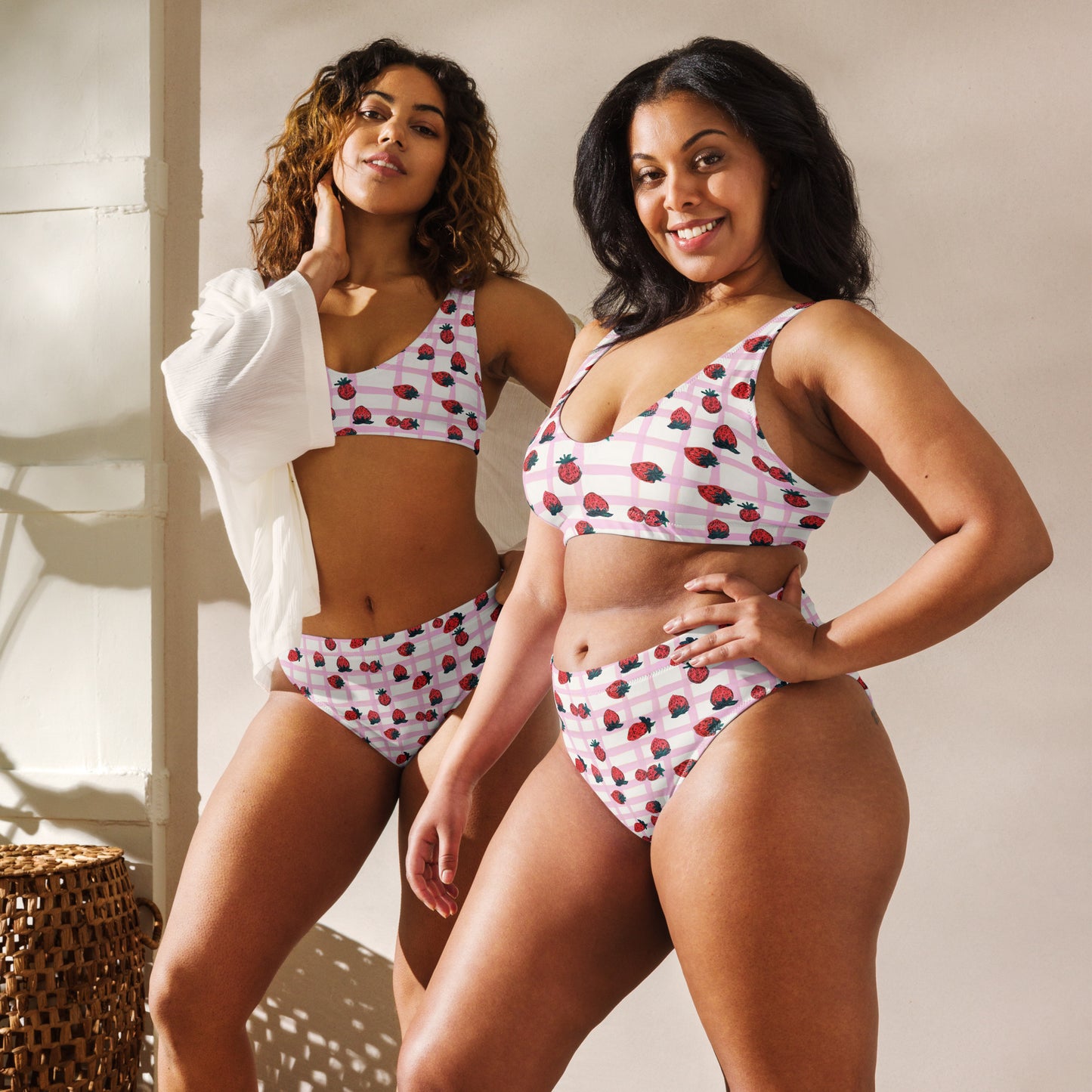 Strawberry Recycled High-waisted Bikini