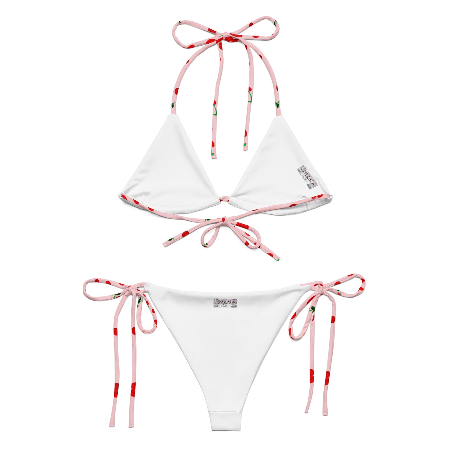 Cherry Printed Recycled String Bikini