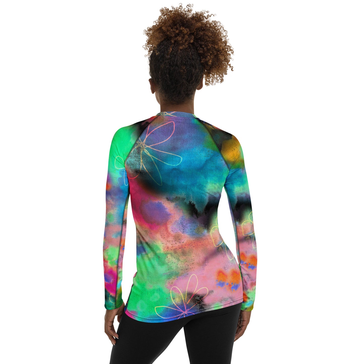 Tie Dye Printed Women's Rash Guard
