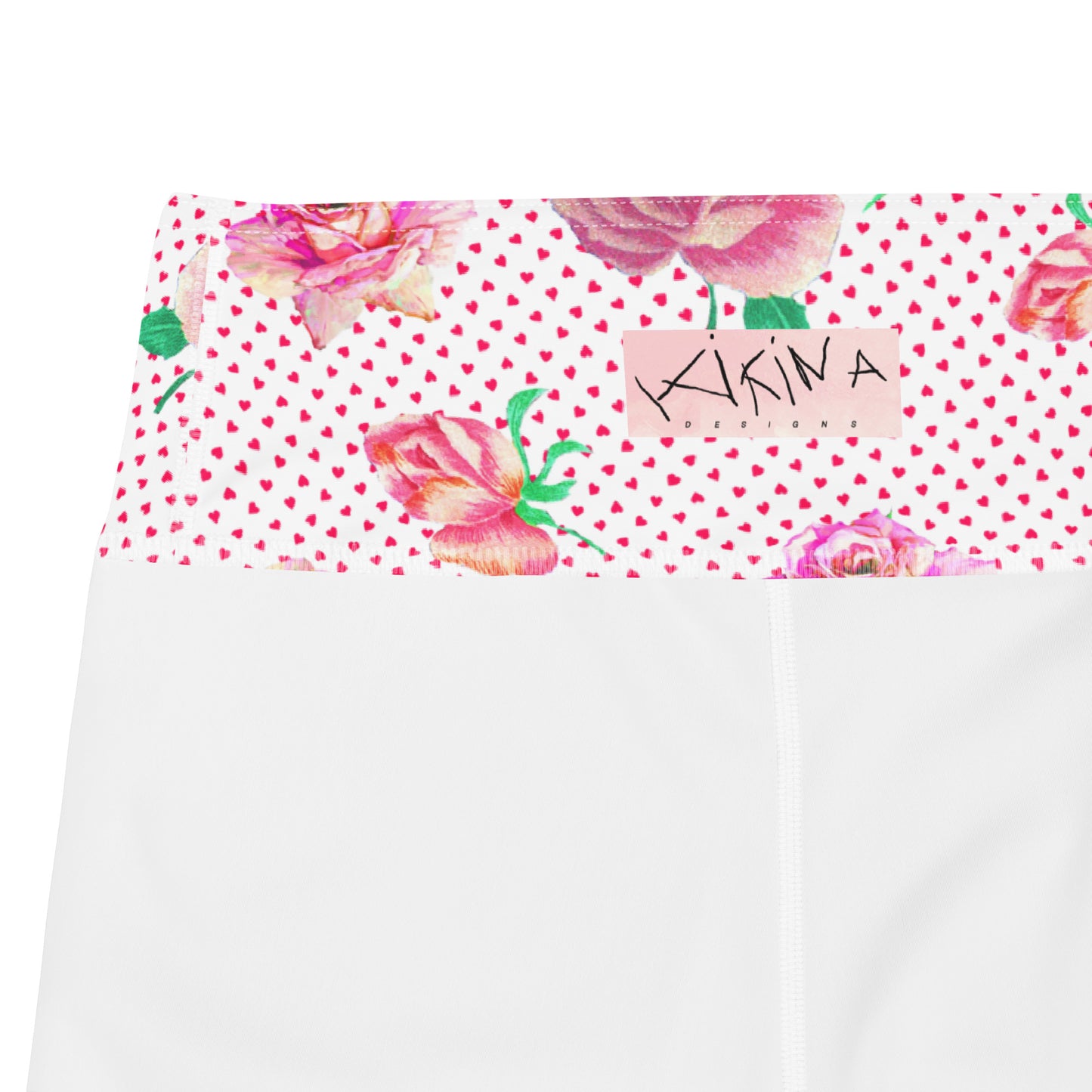 Rose Love Heart Print Highwaisted Yoga Leggings