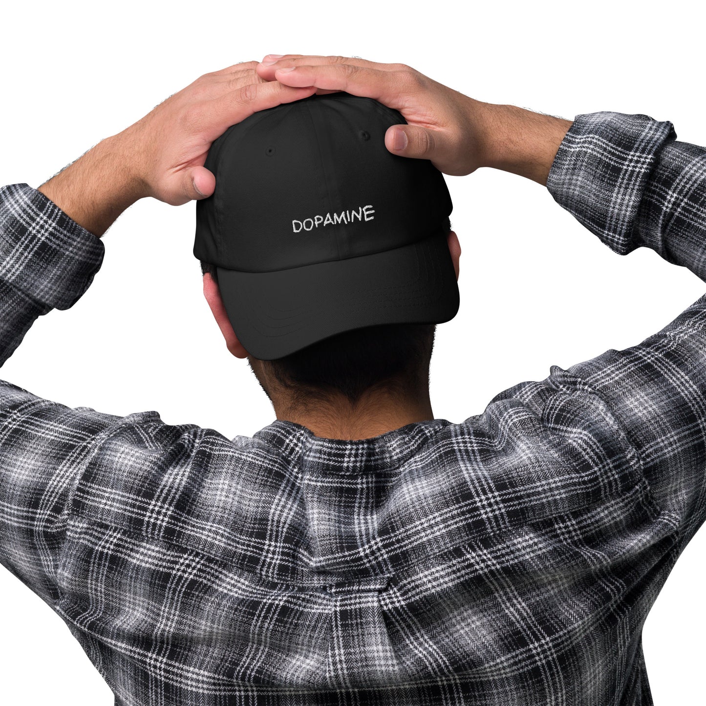 Dopamine Embroidered Baseball Hat in Bottle Green