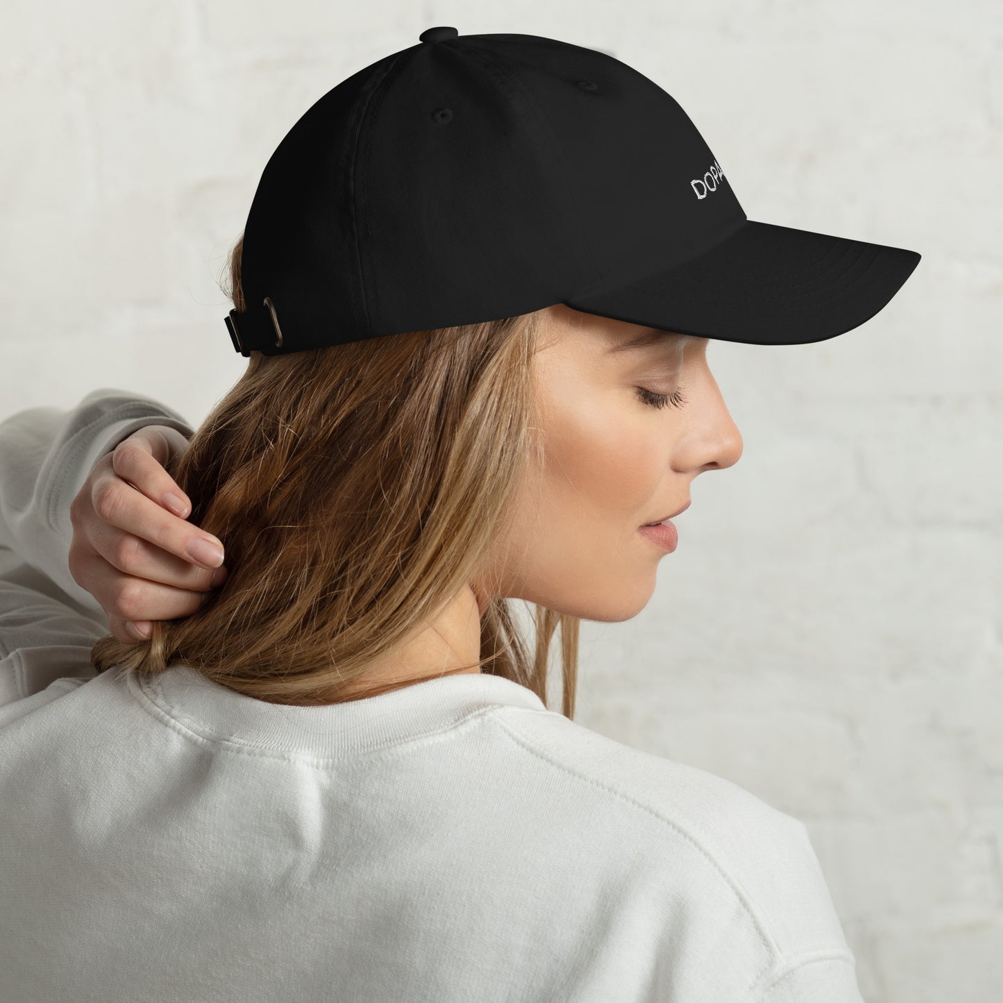 Dopamine Embroidered Baseball Hat in Bottle Green