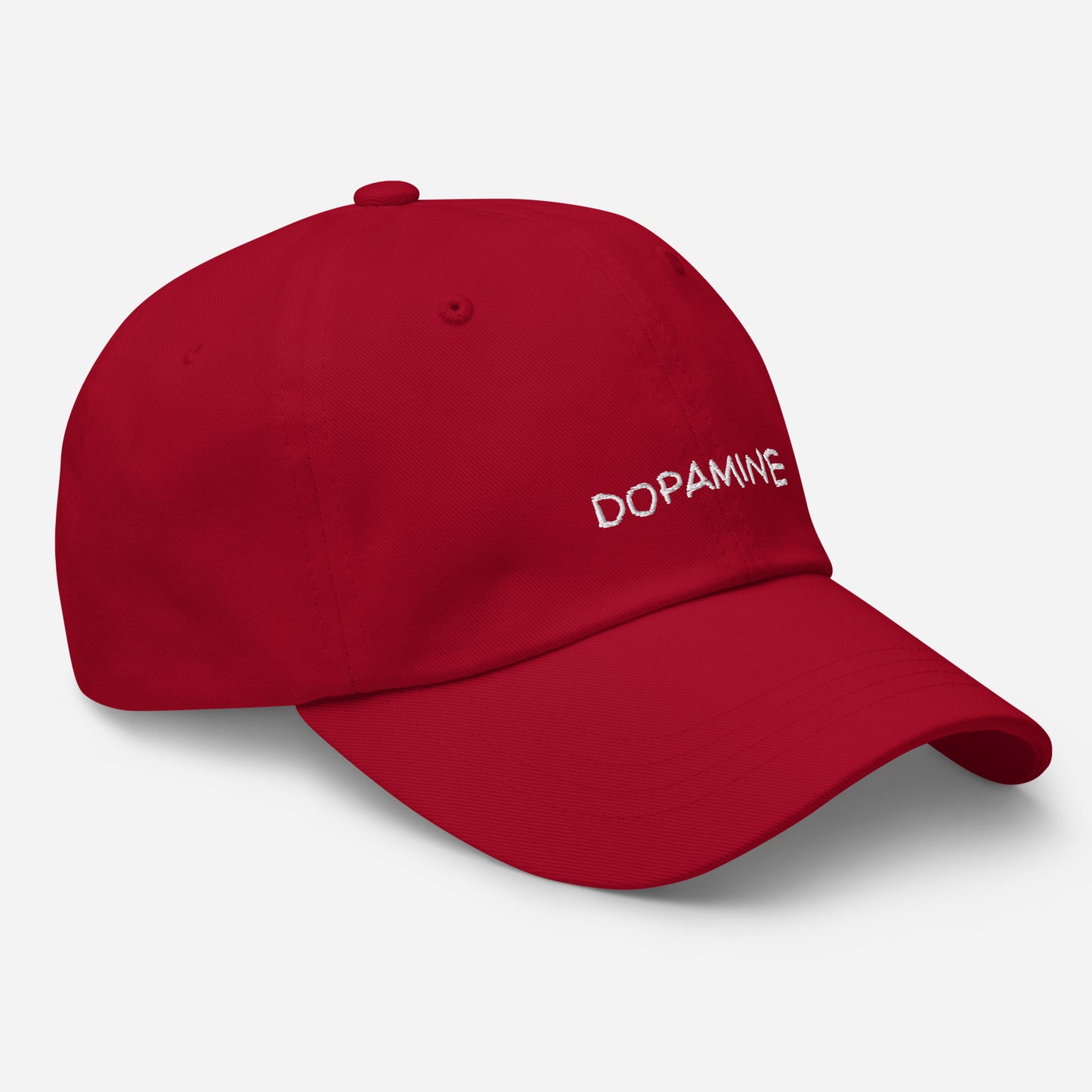 Embroidered Dopamine Slogan  Red Tonal  Cap