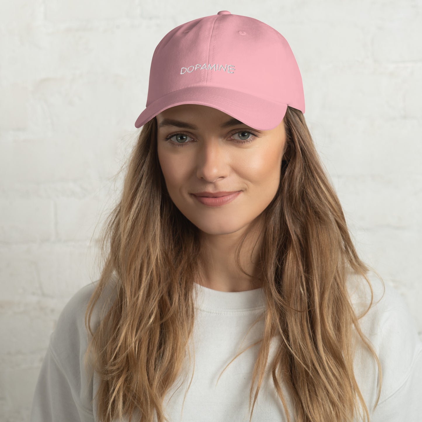 Dopamine Embroidered Baseball Hat in Bottle Green