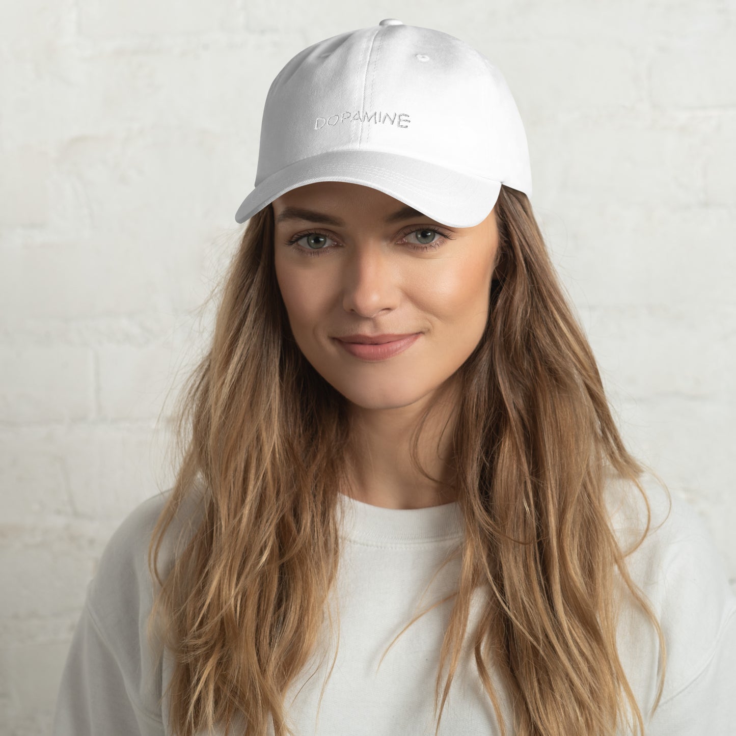 Embroidered Dopamine Slogan  Red Tonal  Cap