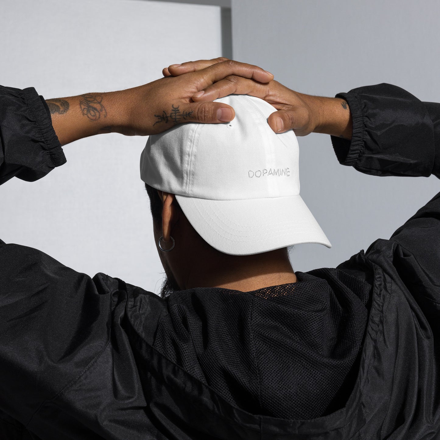 Embroidered Dopamine Slogan  Red Tonal  Cap
