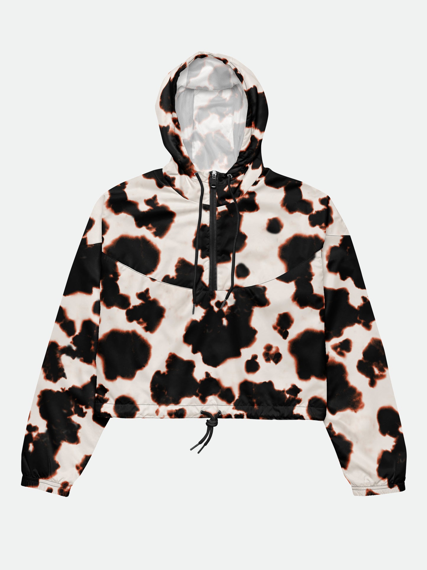 Cow print women’s cropped windbreaker