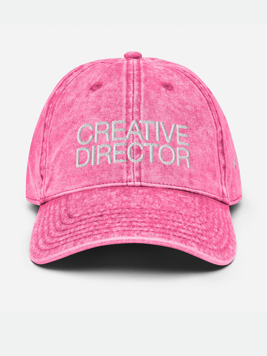 Creative Director Embroidered Slogan Washed Cap