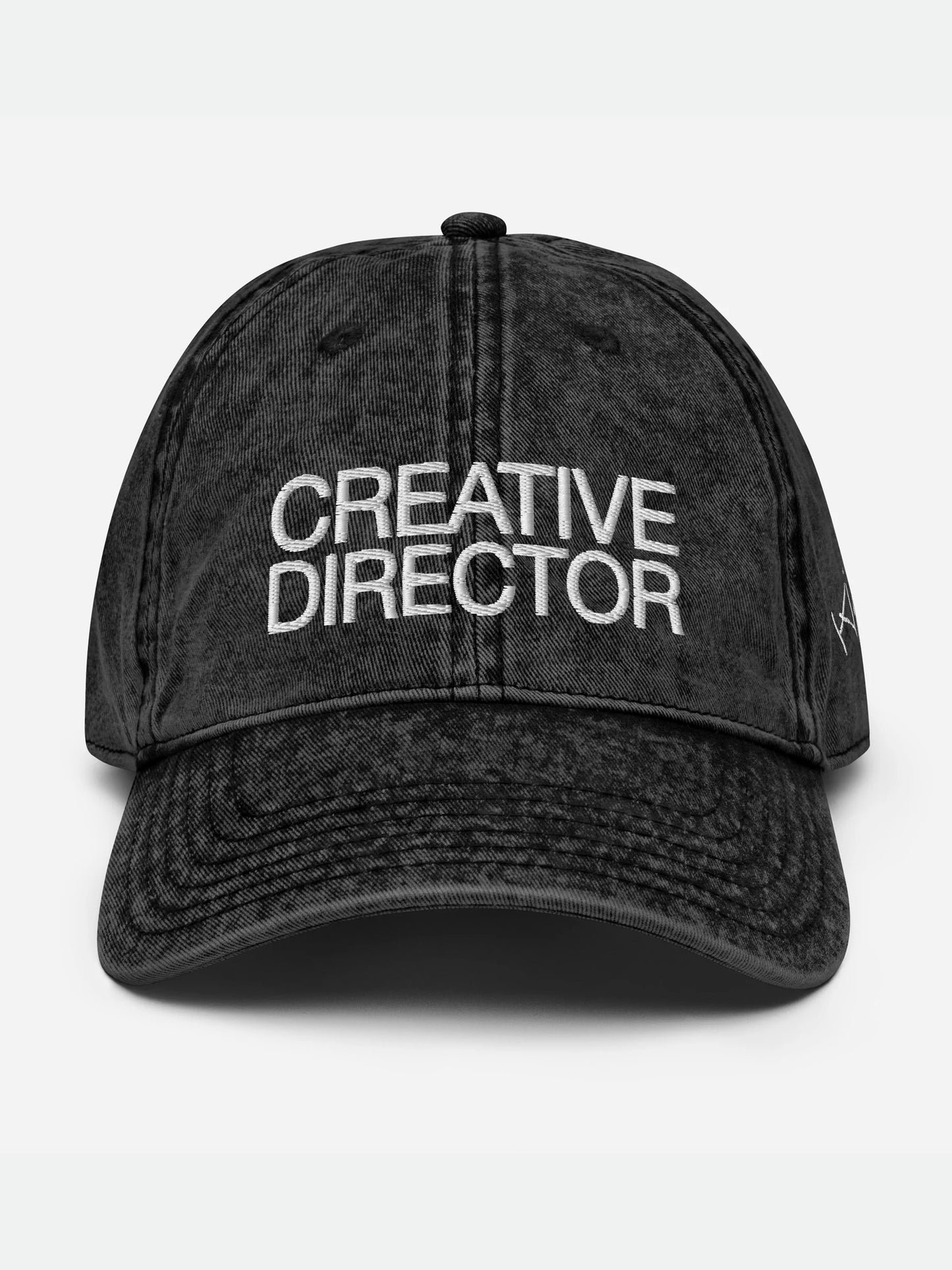 Creative Director Embroidered Slogan Washed Cap