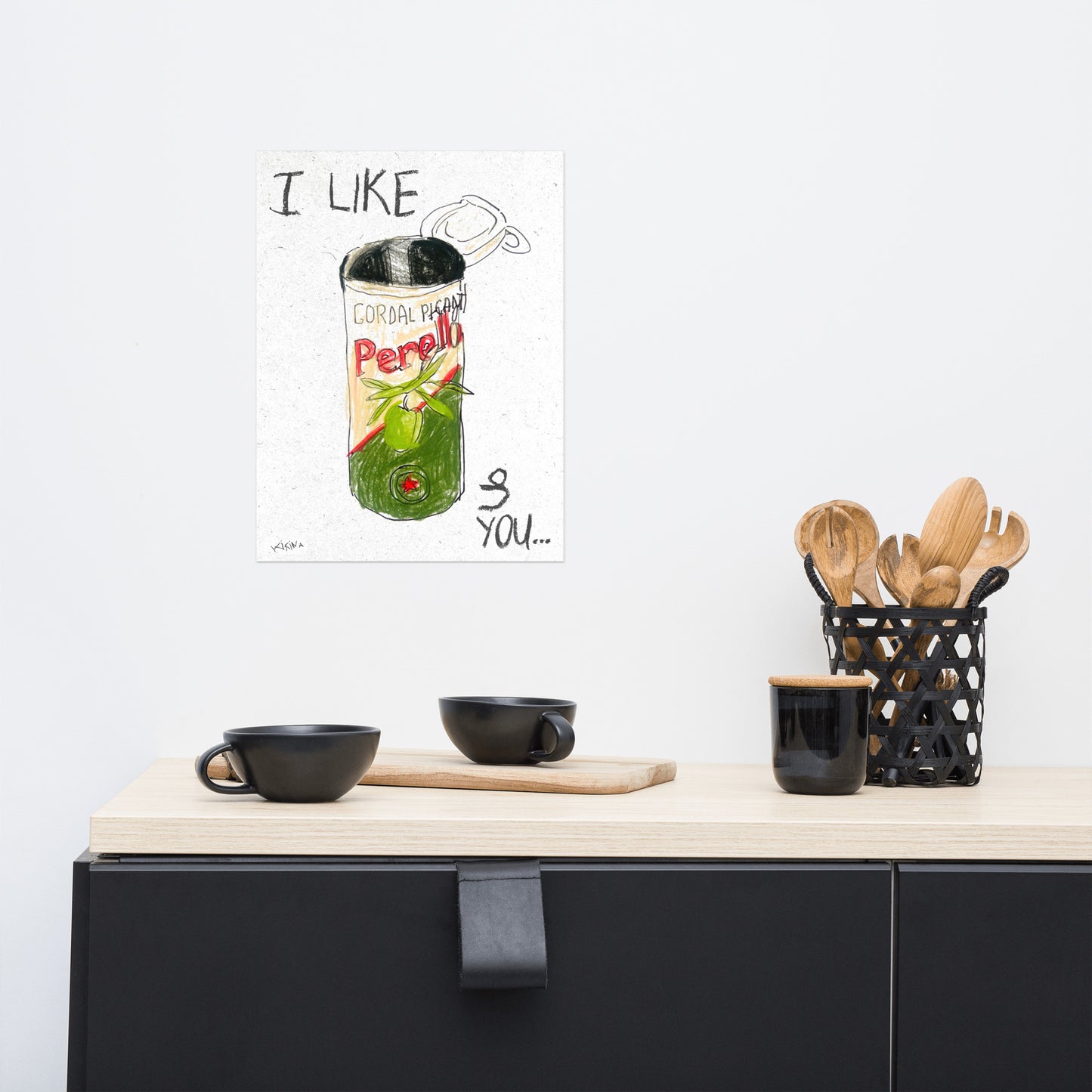 I like Perello olives and you handdrawn poster