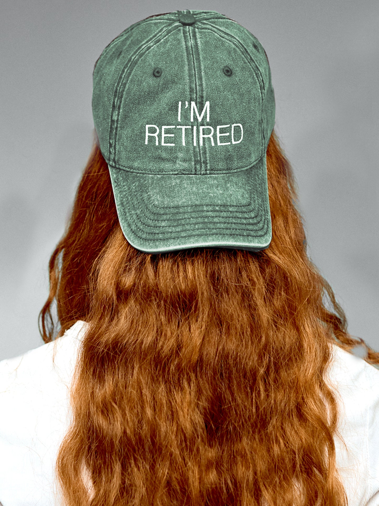 I'm Retired Embroidered Unisex Cap in Forest Green