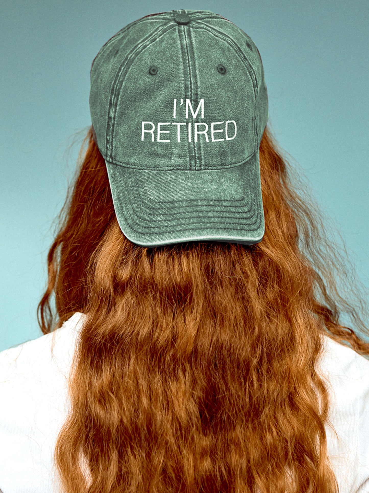 I'm Retired Embroidered Unisex Cap in Forest Green