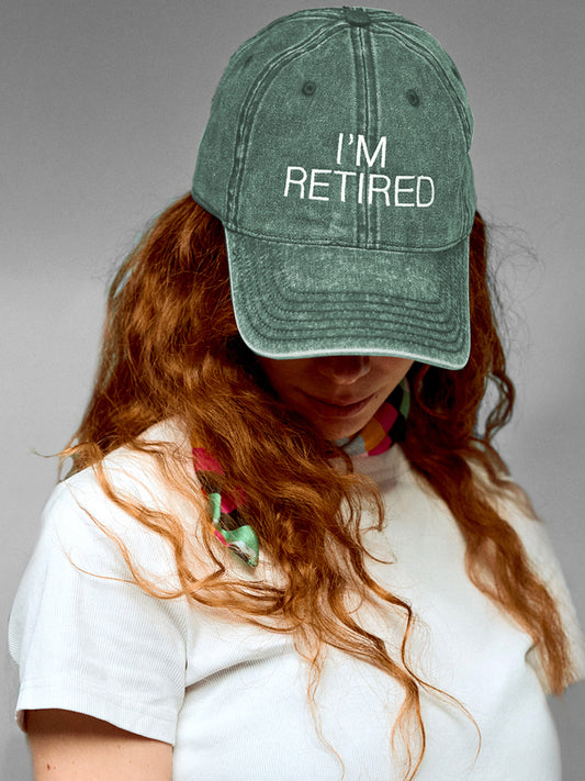 I'm Retired Embroidered Unisex Cap in Forest Green