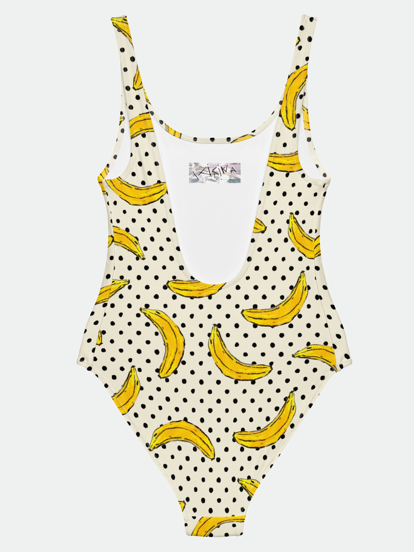 Banana Polkadot Scoop Back Swimsuit