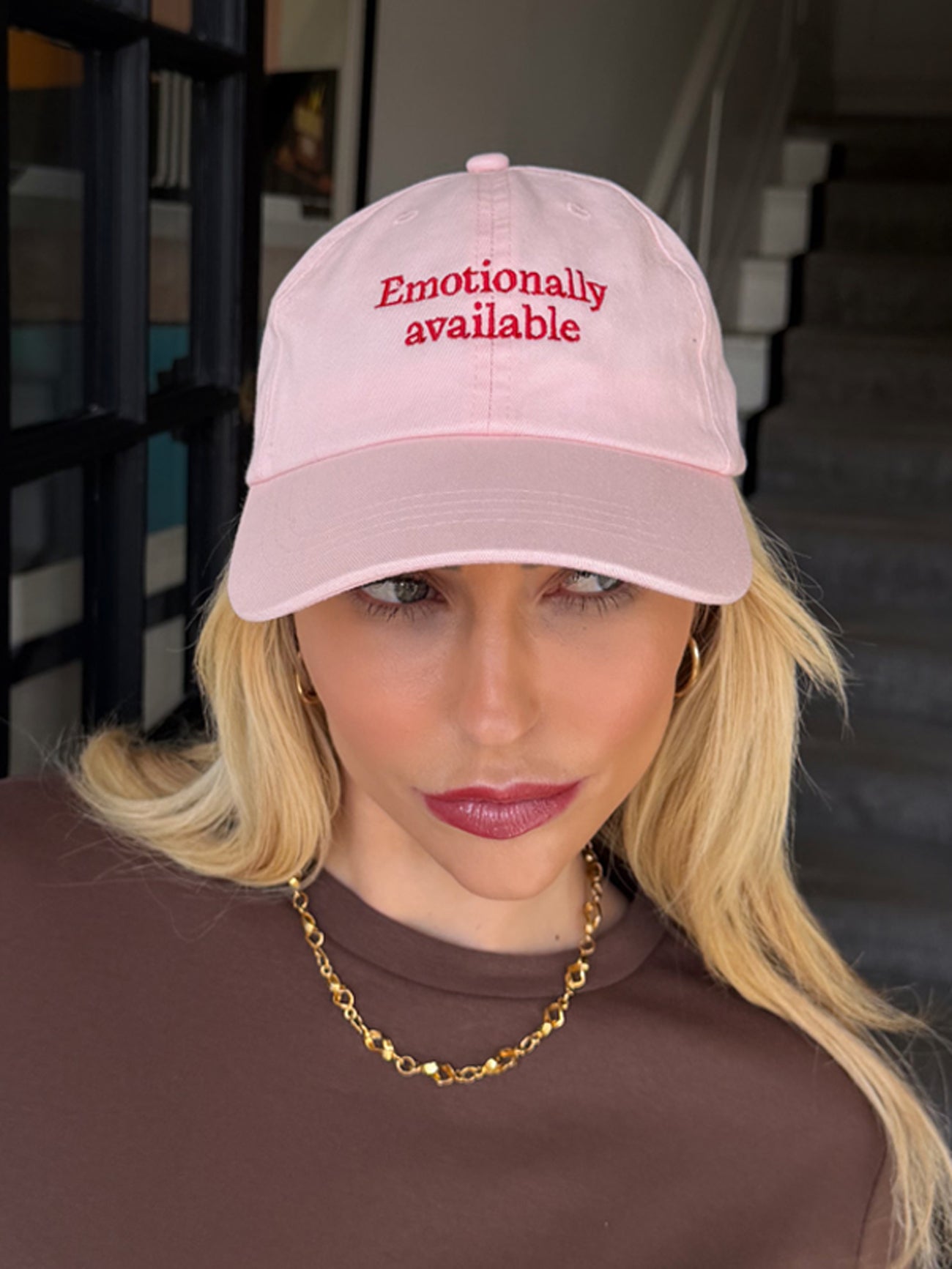 Emotionally Available Pink and Red Cap