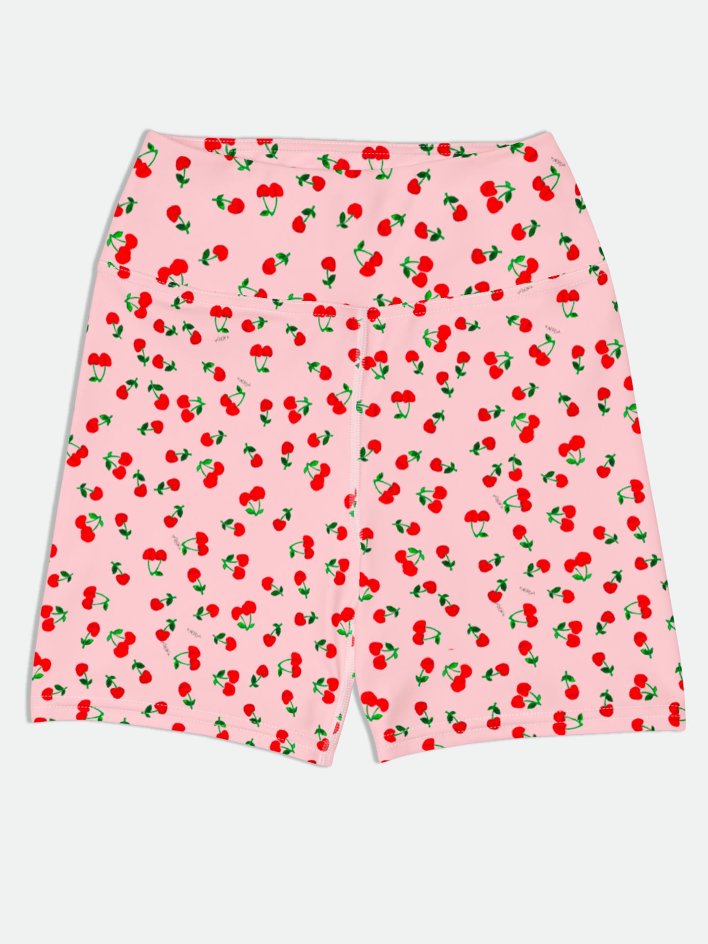 Printed Cherry Yoga Shorts