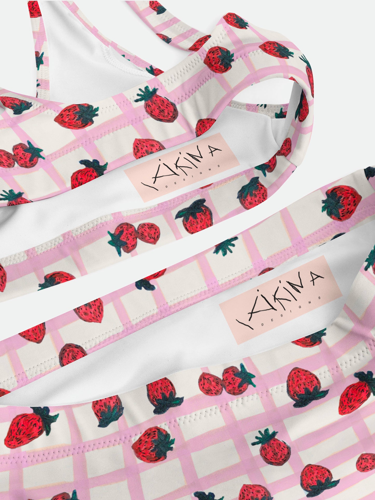 Strawberry Recycled High-waisted Bikini