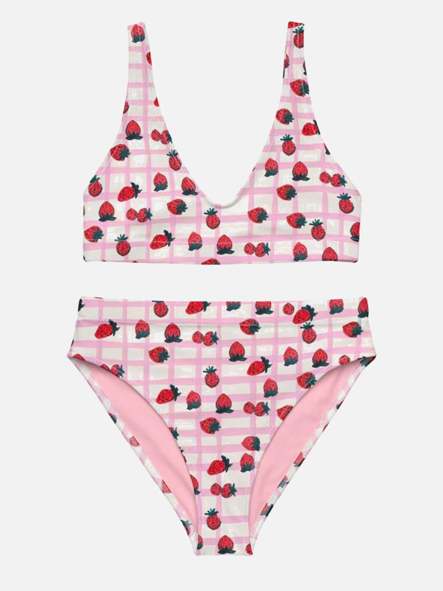 Strawberry Recycled High-waisted Bikini