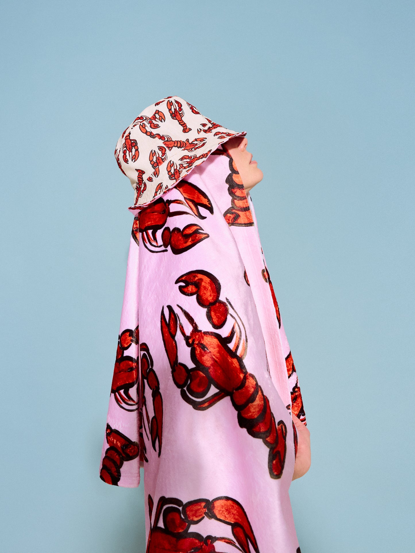 Red Painted Lobster Reversible Bucket Hat