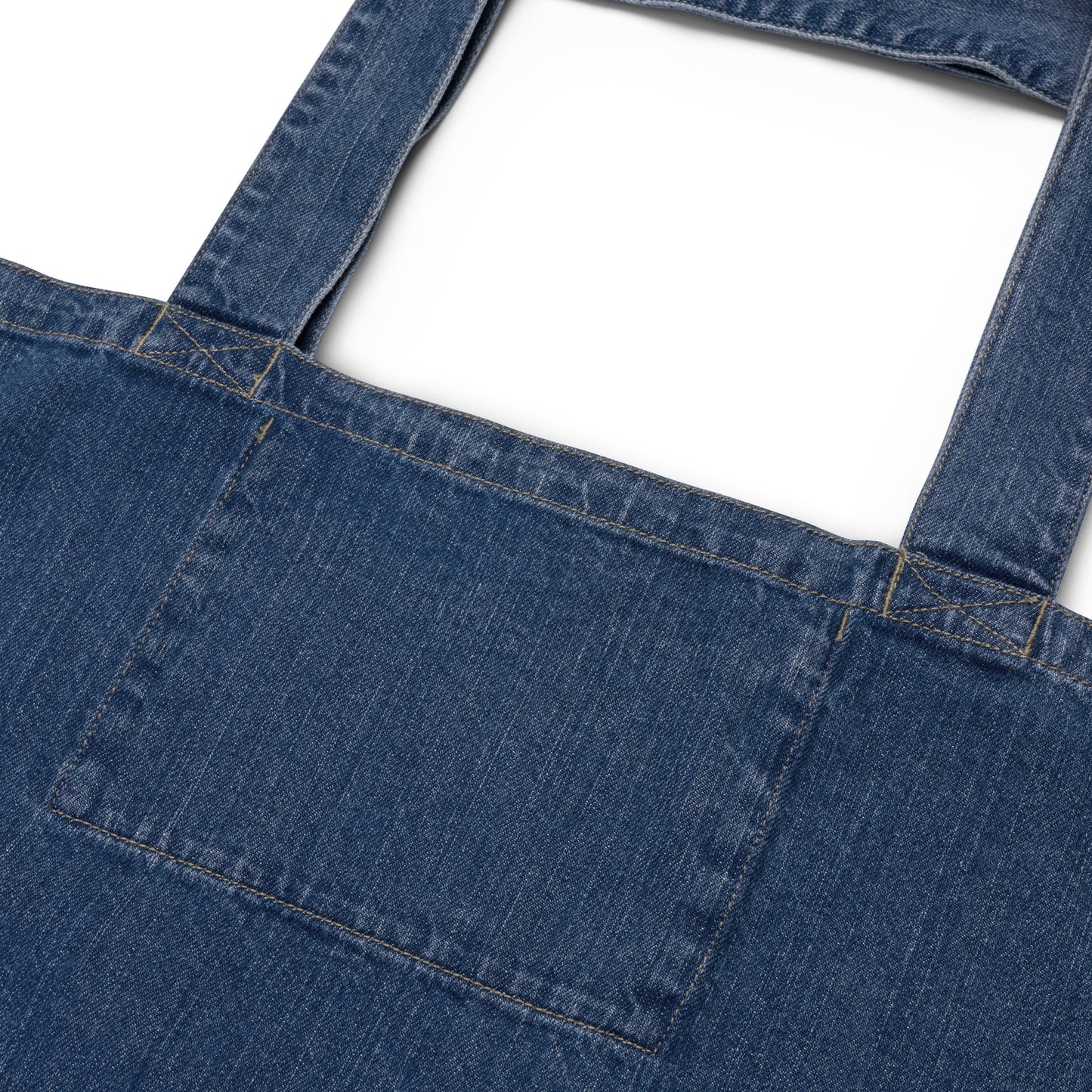 Dopamine Slogan Organic Indigo Denim Tote Bag