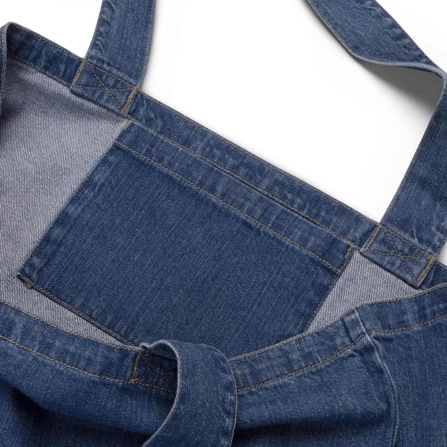 Dopamine Slogan Organic Indigo Denim Tote Bag