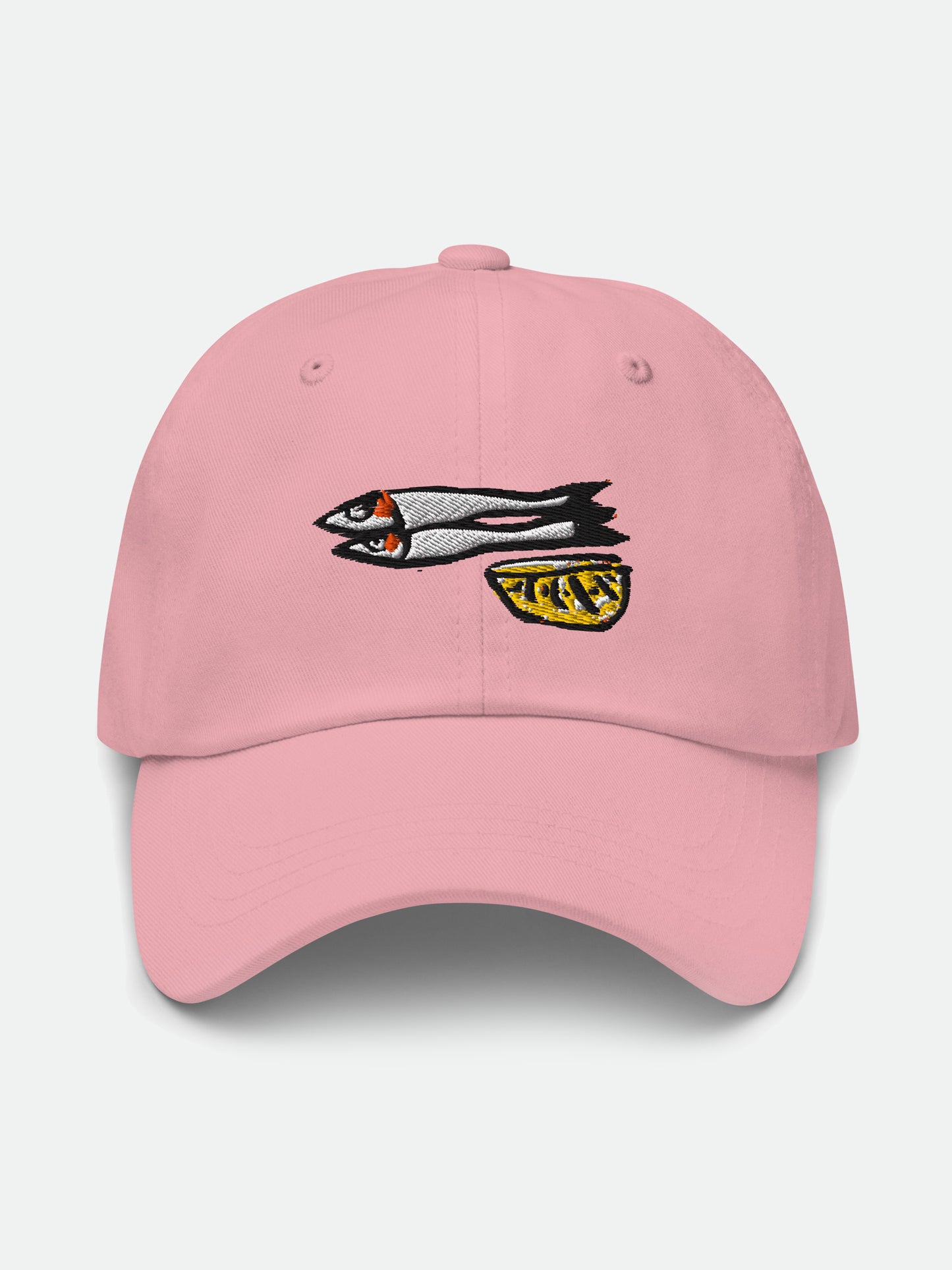 Sardines with Lemon Embroidered Cap in Pastels