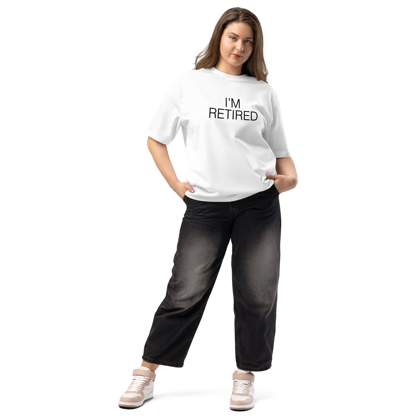 I'AM RETIRED Oversized heavyweight t-shirt