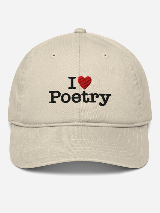 I ❤️ Poetry Organic Embroidered Cap