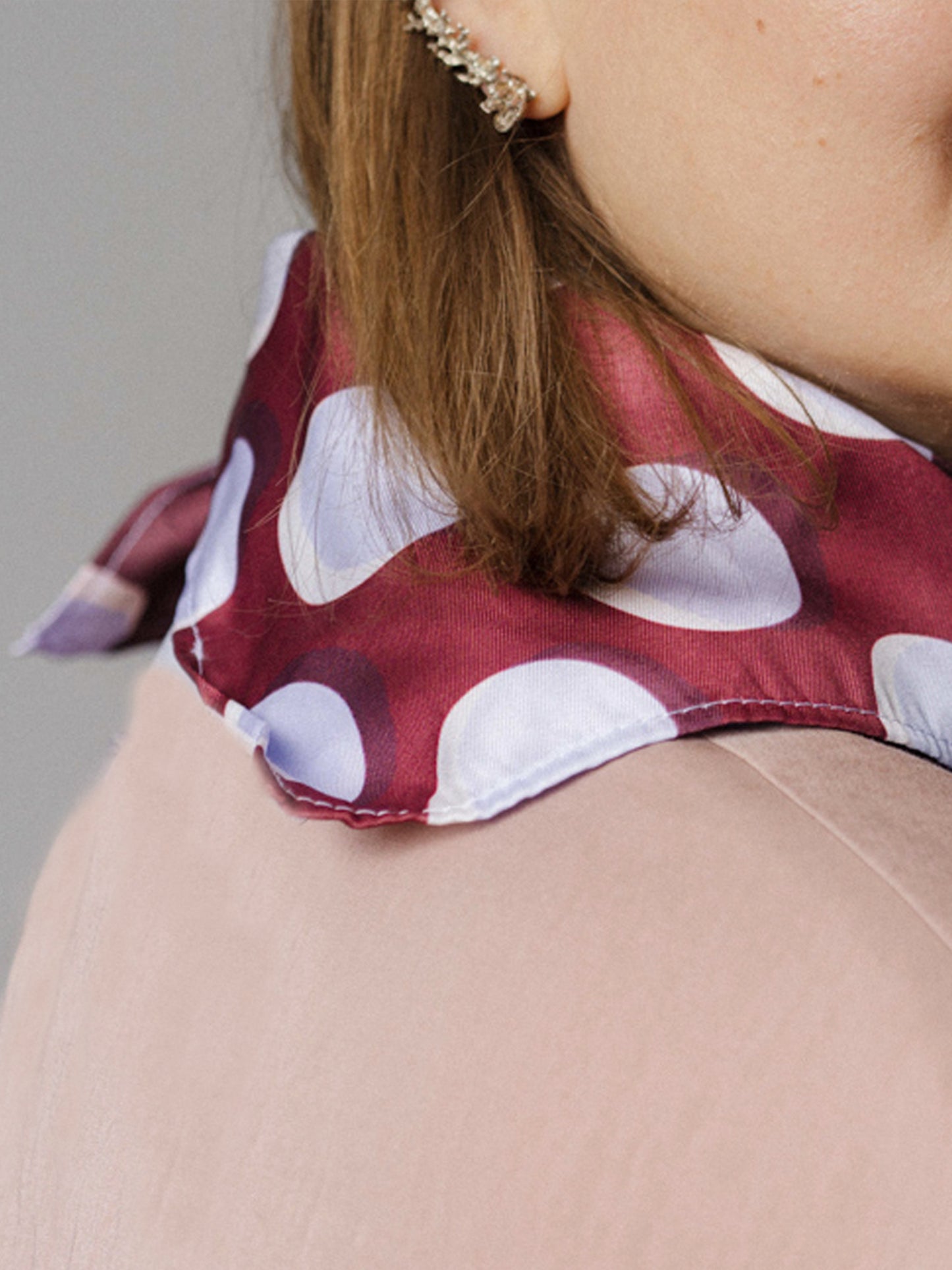 Polka dot Satin Bandana in Chocolate