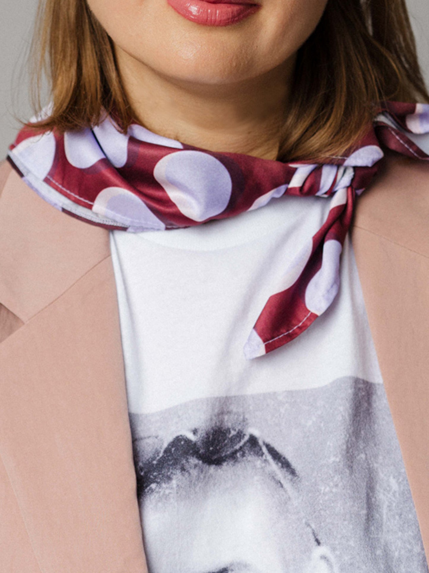 Polka dot Satin Bandana in Chocolate