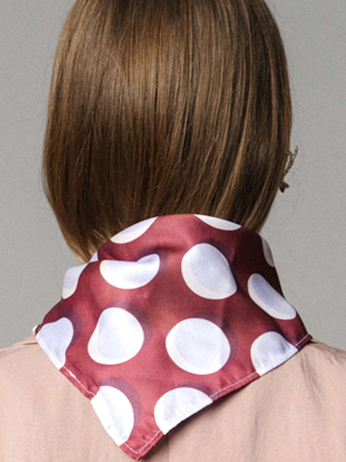 Polka dot Satin Bandana in Chocolate