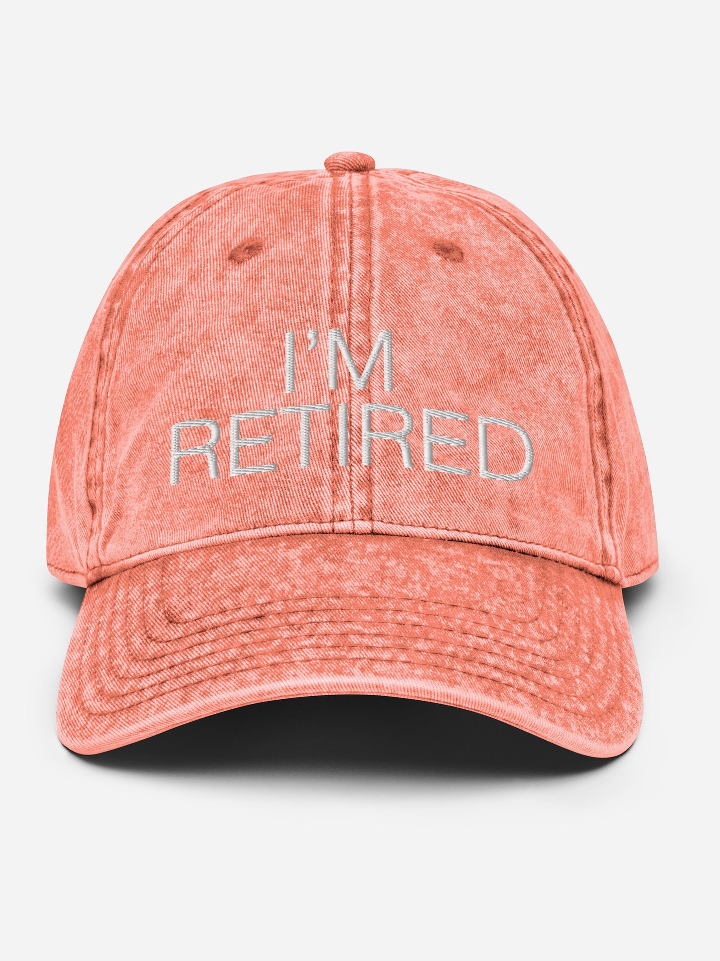 I'm Retired Embroidered Unisex Cap in Terracotta