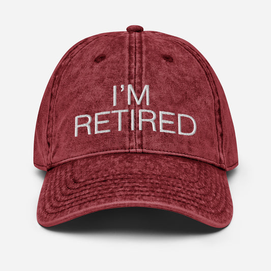 I'm Retired Embroidered Unisex Cap in Burgundy