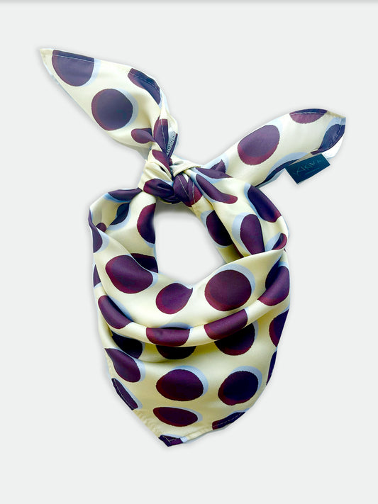 Polkadot Satin Bandana in Butter Yellow