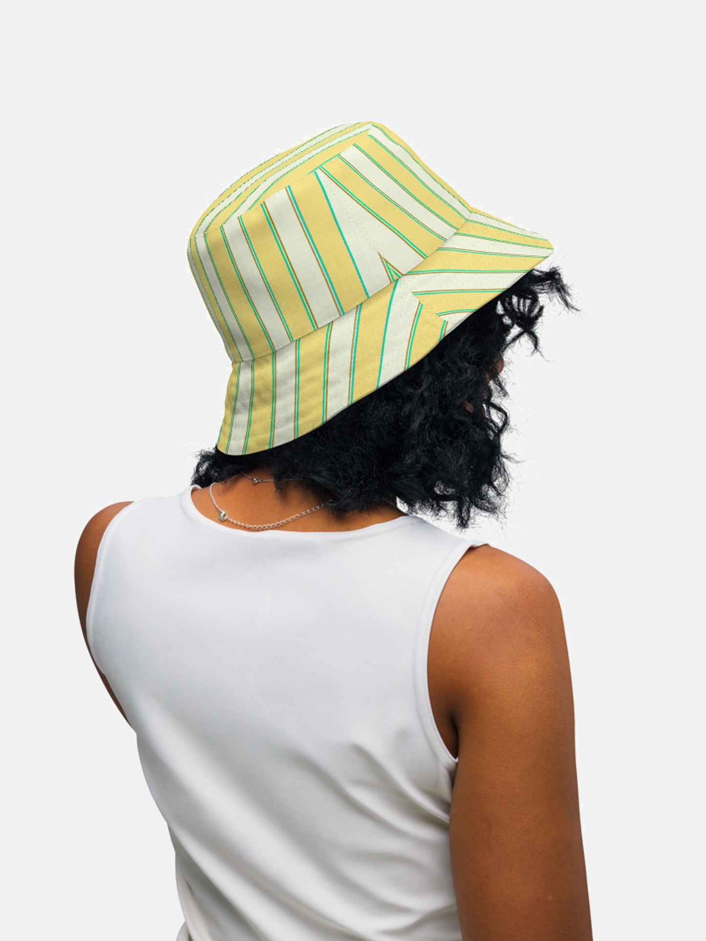 Butter Yellow Stripe Reversible Sun Hat