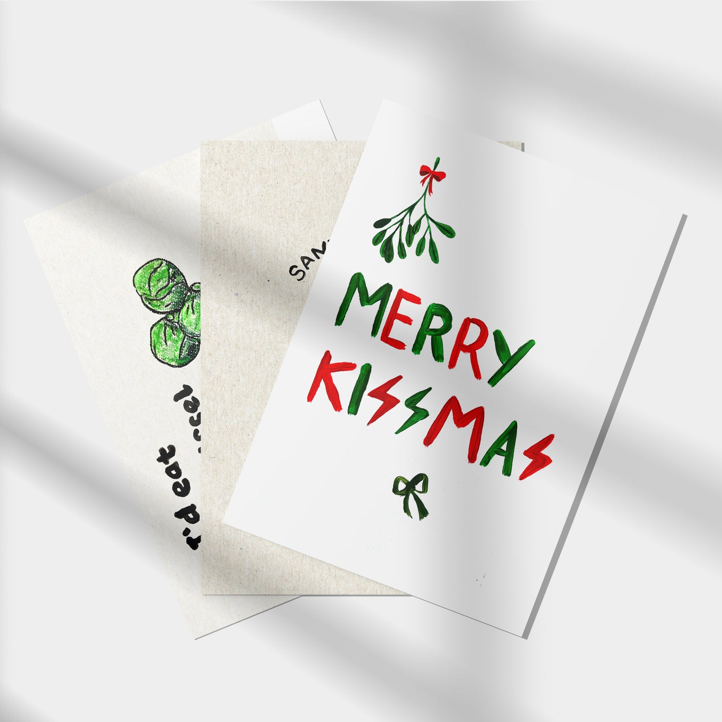 CHRISTMAS GREETING CARDS. SET OF 3.