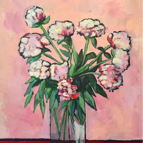 Peonies Real Satin Silk Bandana