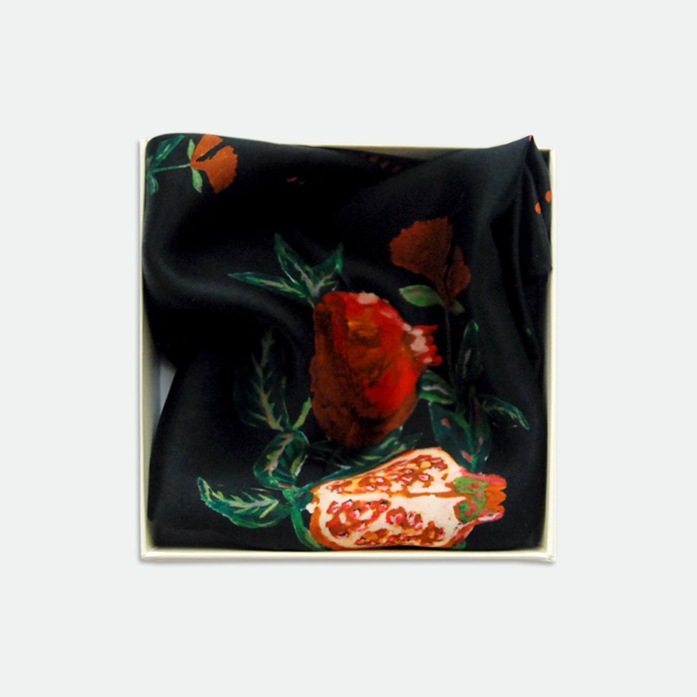 Pomegarante Mini Satin Silk Scarf