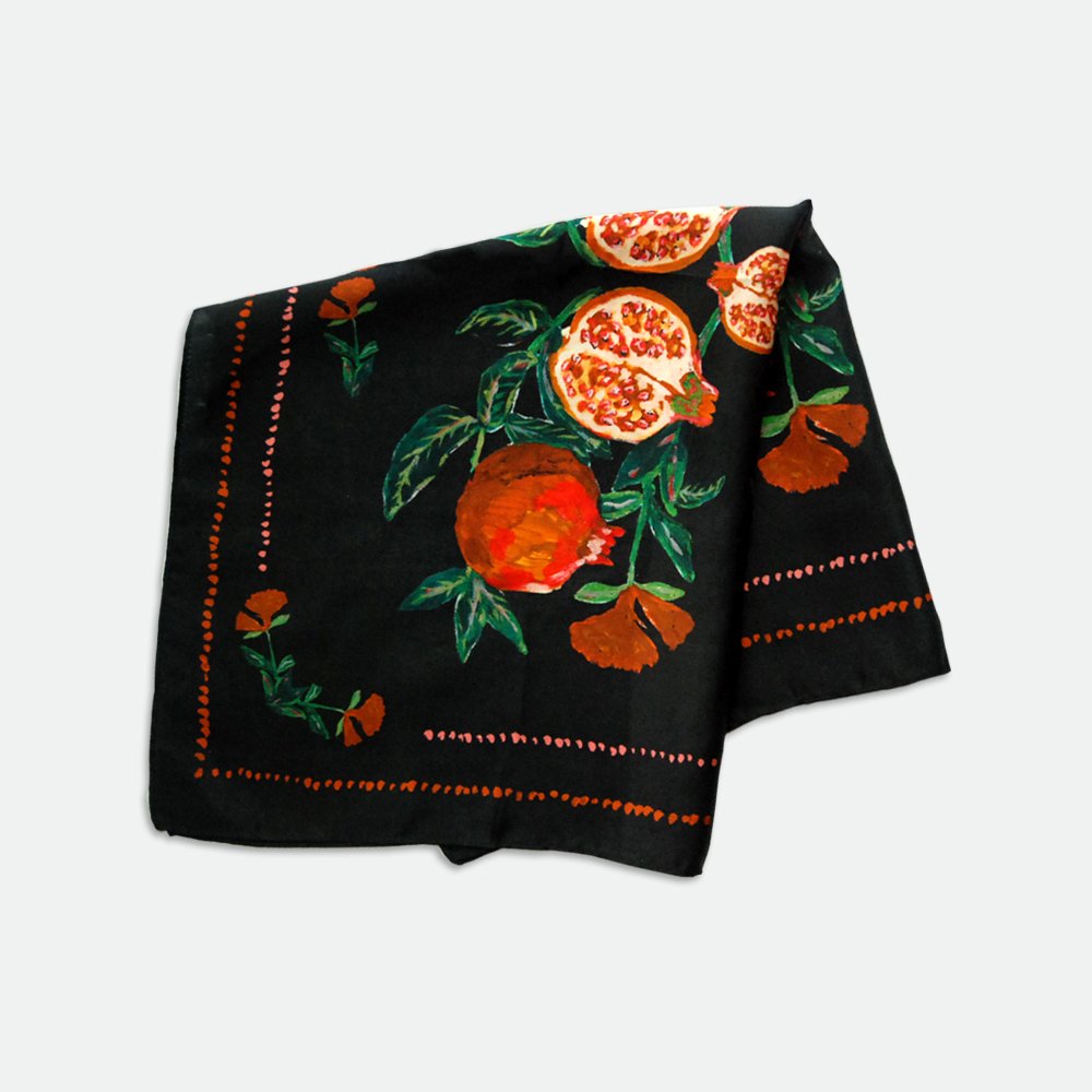 Pomegarante Mini Satin Silk Scarf