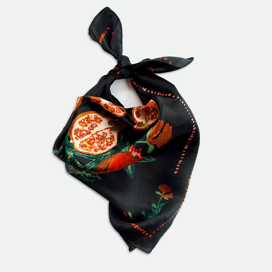 Pomegarante Mini Satin Silk Scarf